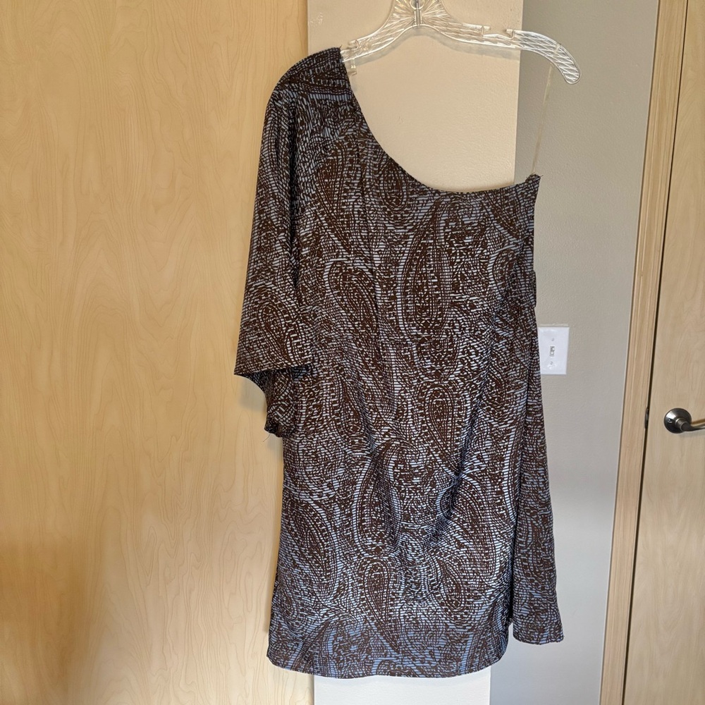 Fab’rik New Womens L Dress Blue Paisley One Shoulder H&D 1SHOULDERBHD8013Q Navy